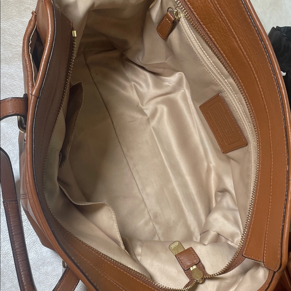 Coach Brown Leather Tote Bag - Picture 12 of 15